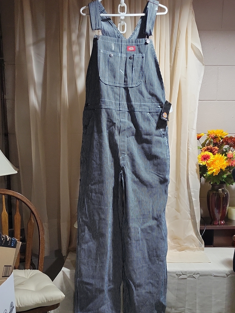 Dickies Black & White Pinstripe Work Overalls